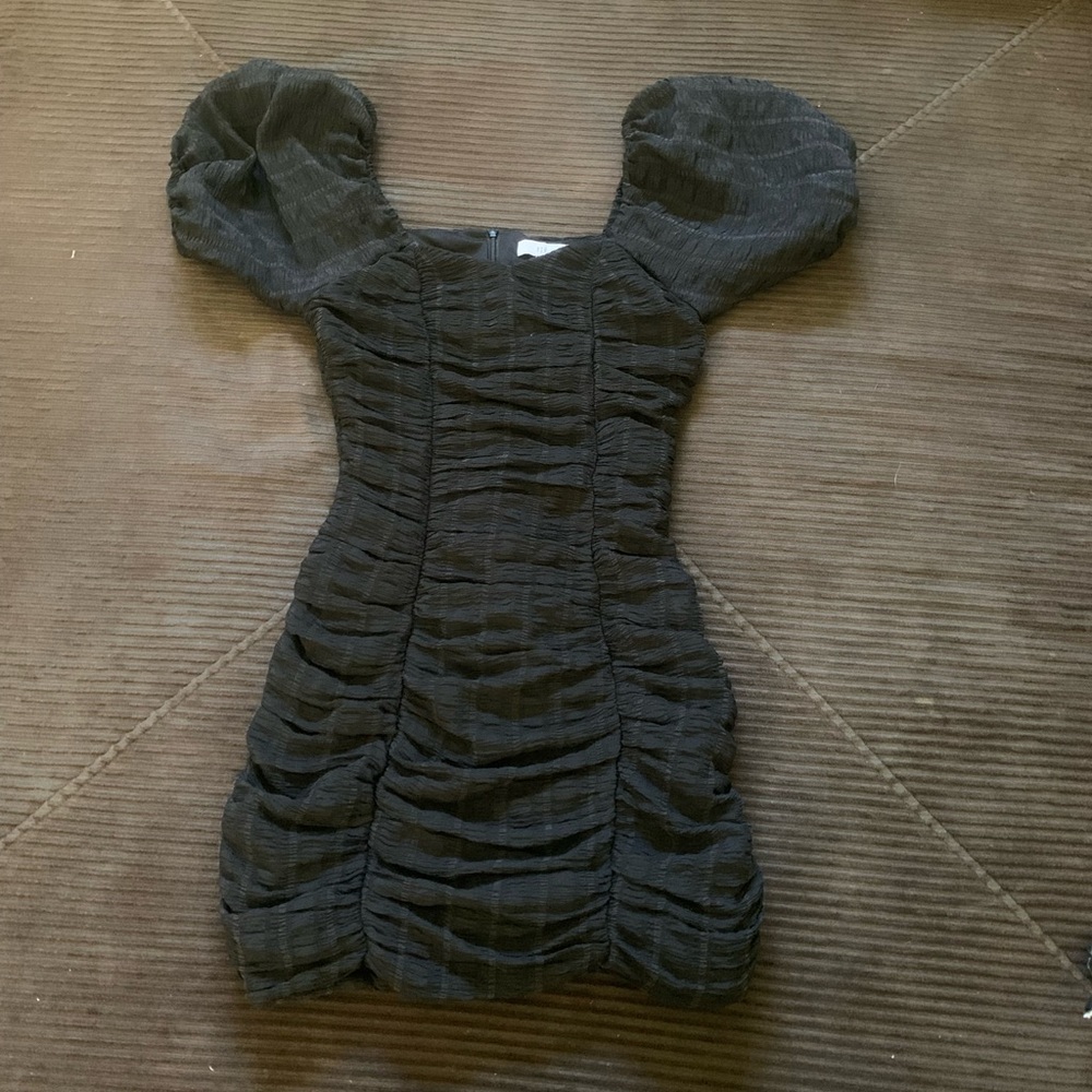 NSR Black Puff Sleeve Dress